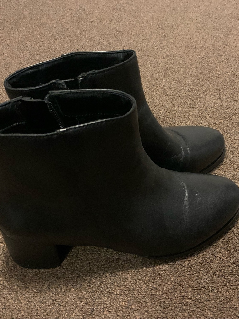 Classic Black Ankle Bootie - Women's Leather Look